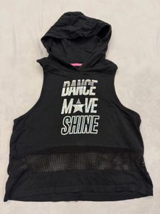 Black Sleeveless Hoodie "Dance Move Shine"