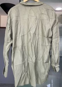 Casual Olive Green Button-Up Shirt