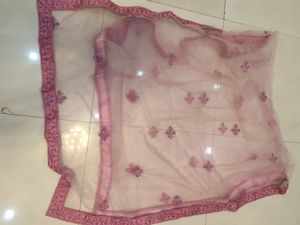 Stunning Pink Mauve Embroidered Lehenga Skirt