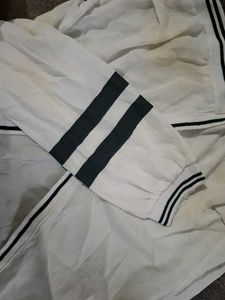 White Crop Top with Green Stripes