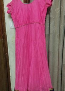 Elegant Pink &amp; Navy Ethnic Gown