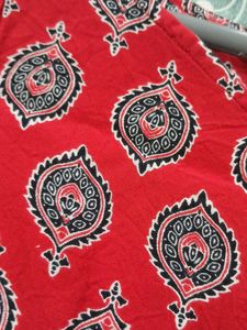 Red Printed Sleeveless Top