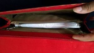 Red clutch purse