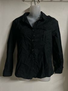 Chic Black Button-Up Blouse