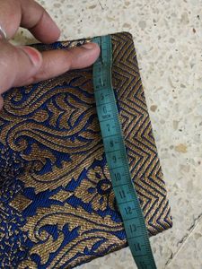 Elegant Blue Brocade Blouse