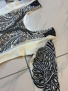 Elegant Cream Kurti with Black Paisley Print