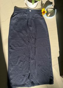 Sheer Corset Top with Blue skirt