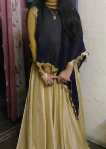 Golden Gown With Cape