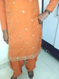 Orange Kurta with Patiala Pants