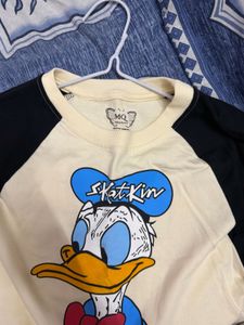 Cute Donald Duck Graphic Long Sleeve Top