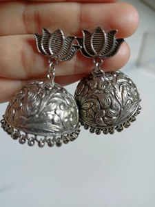Artisan Crafted Lotus Jhumkas