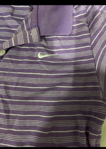 Nike Purple Striped Polo Shirt