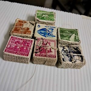 Bundle of Vintage Indian Postage Stamps