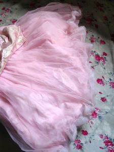 Pink Brocade &amp; Tulle Lehenga Choli