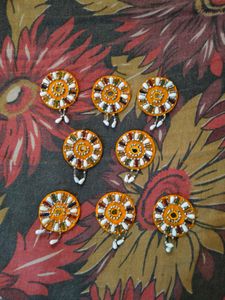 Embellished  orange round Appliques