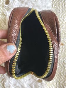 Brown Faux Leather Pouch
