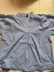 Blue and White Striped Blouse