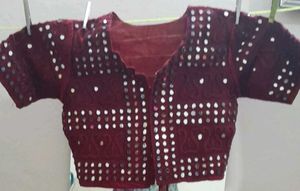 Maroon &amp; Gold Patterned Ethnic Skirt