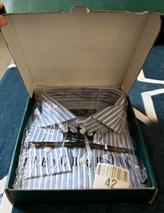 New Box Piece French Crown Striped Men's Shirt