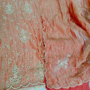 Elegant party wear unstiched suit, dress material