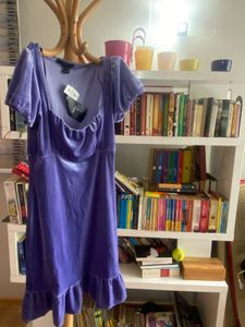 Velvet Puff Sleeve Mini Dress