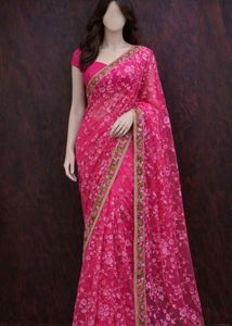 Beautiful Pink Floral Saree💖✨
