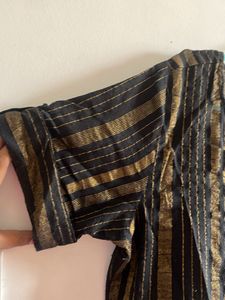 Black &amp; Gold Striped Kurta