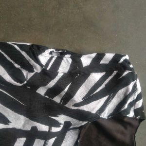 Monochromatic Zebra Print Maxi Dress