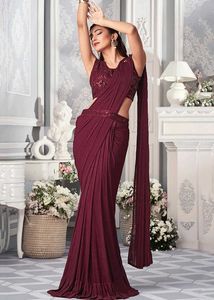 Burgundy Ready-to-Wear Saree