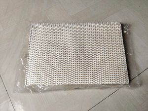 White &amp; Gold Clutch Bag