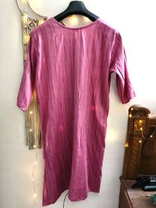 Embroidered Pink Kurta 48 Bust