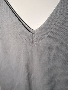 Grey V-Neck Knit Tank Top