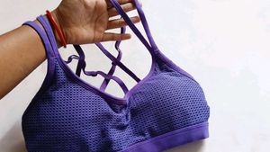 🎀💜Purple Sports Bra with Strappy Back