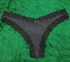 Black Polka🎁Dot Lace Thong