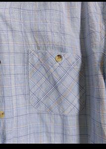 Blue Plaid Button-Up Shirt