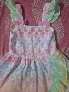 Colorful Flamingo Print Dress