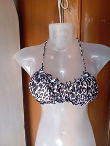 Leopard Print Bikini Top
