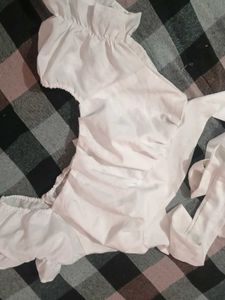 White Off-Shoulder Puff Sleeve Top