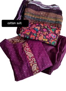 Purple Embellished 3pcs Set