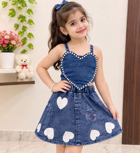 Adorable Denim Heart Outfit