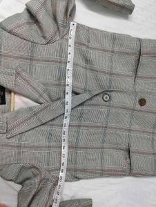 Long Plaid Blazer