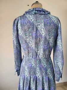 Vintage Paisley Print Midi Dress Length 42 Inches