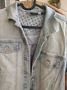 Denim Jacket With Embroidery On Back