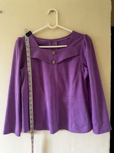 Vibrant Purple Embellished Blouse