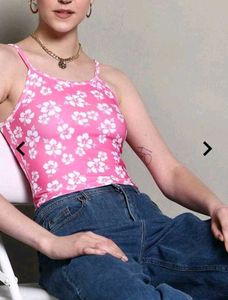 Pink Floral Tank Top