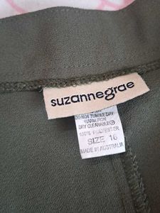 Stylish Olive Green Wide-Leg Trousers