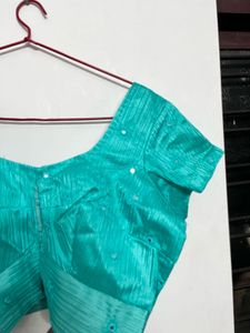 Beautiful Teal Embroidered Blouse