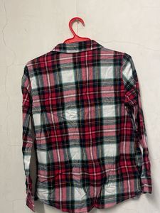 Red Plaid Button-Up Shirt