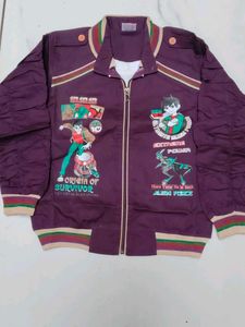 Kids Cartoon Print Jacket and Pants Set