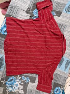 Chic Striped Maroon Top